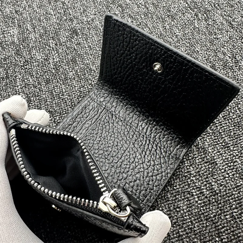 

Multi-Card Slot Flip Cover Wallet Genuine Leather Foldable Card Case Small Wallet Money Clip Men Women Same Style Real Photo