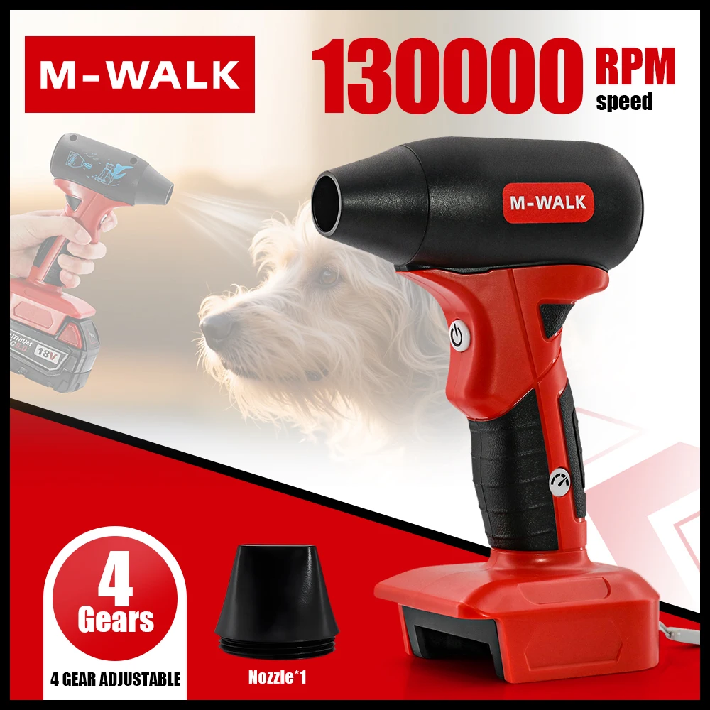 

M-WALK Mini Turbo Jet Fan Electric Air Duster Adjustable wind speed Turbo Violent Blower Rechargeable For Milwaukee Battery Pin
