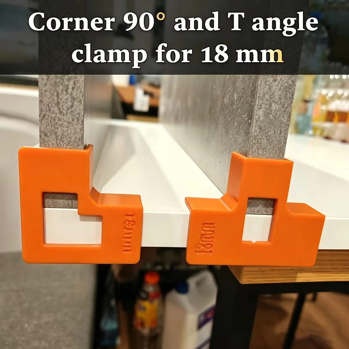 4Pcs 90-Degree Right Angle Clamps T-Shaped Shelf Brackets 18mm Cabinet Corner Brackets DIY Woodworking Clamps accessories