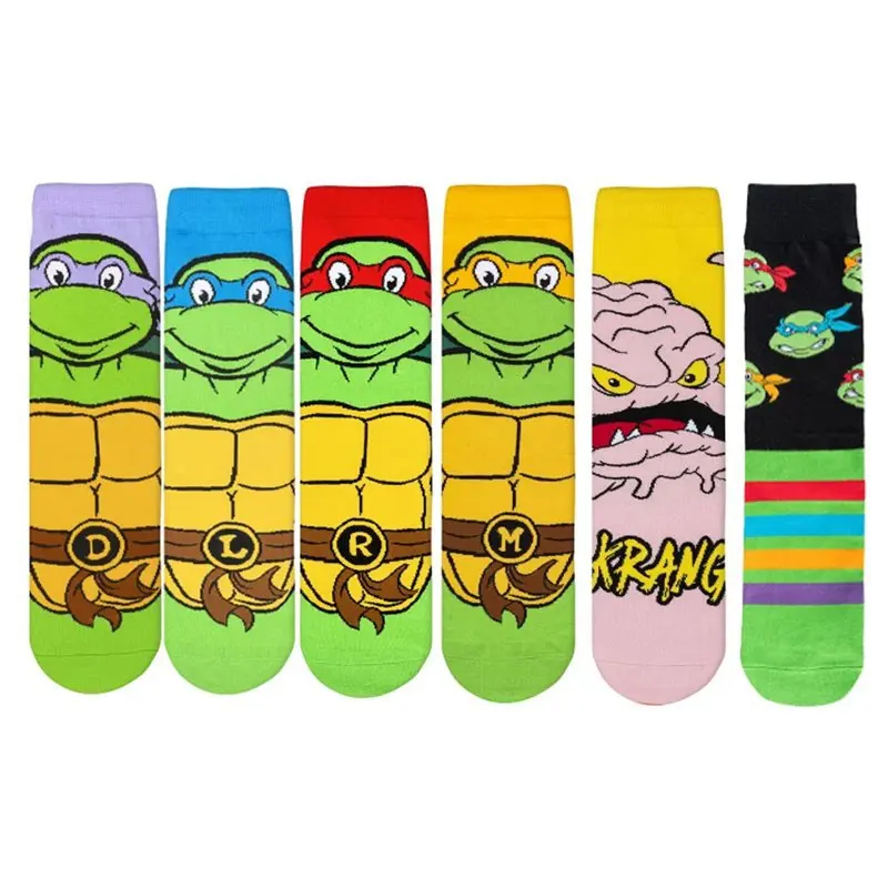 New Teenage Mutant Ninja Turtles Socks Anime Figure Leo Raph Mike Don Men's Fashion Socks Comfortable mid-leg socks for women