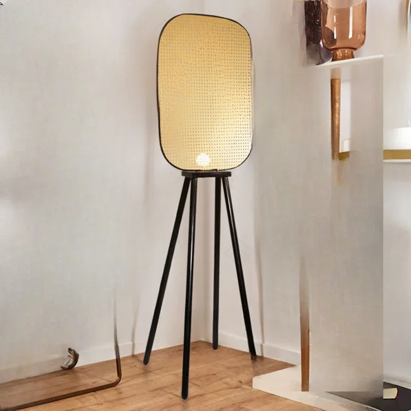 

Creative rattan tripod vertical floor lamp