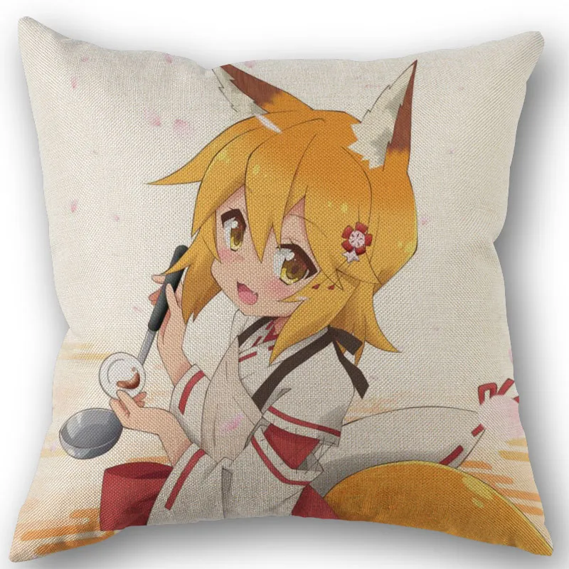 The Helpful Fox Senko-san Pillowcase High Quality Home Textile Cotton Linen Fabric 45x45cm One Side Decoration Pillow Covers0110