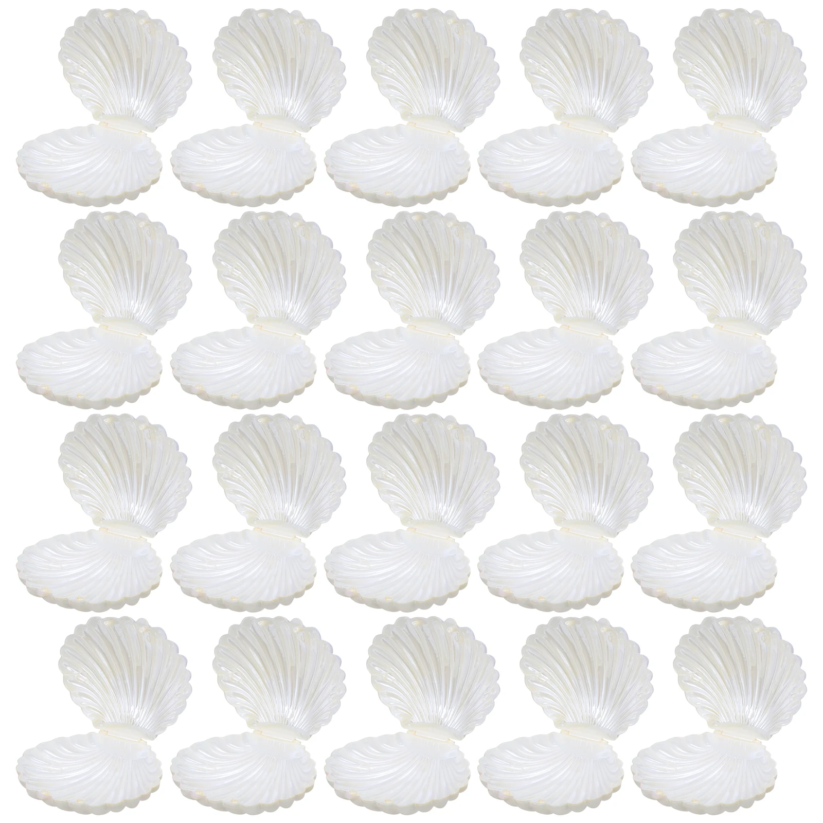 

25pcs Pearl Color Shell Decorative Boxes - Seashell Party Favor Candy Holders - Jewelry Organizer Gift Box for Wedding Event