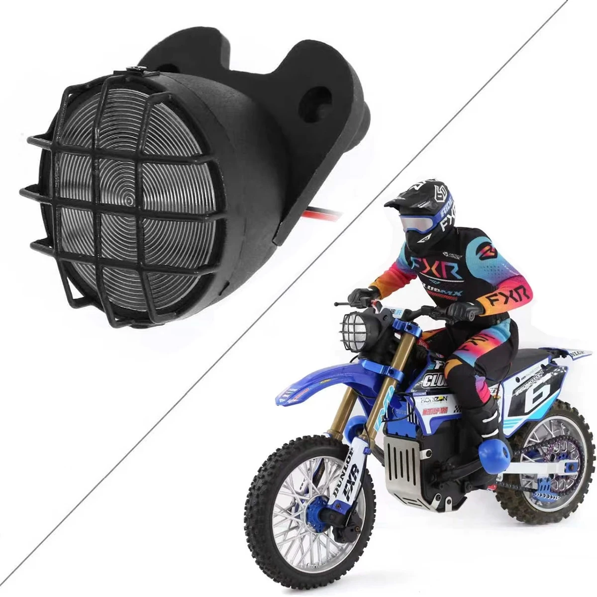 Losi 1/4 promoto-mx farol de motocicleta luzes led lâmpada rc peças de atualização de motocicleta acessórios