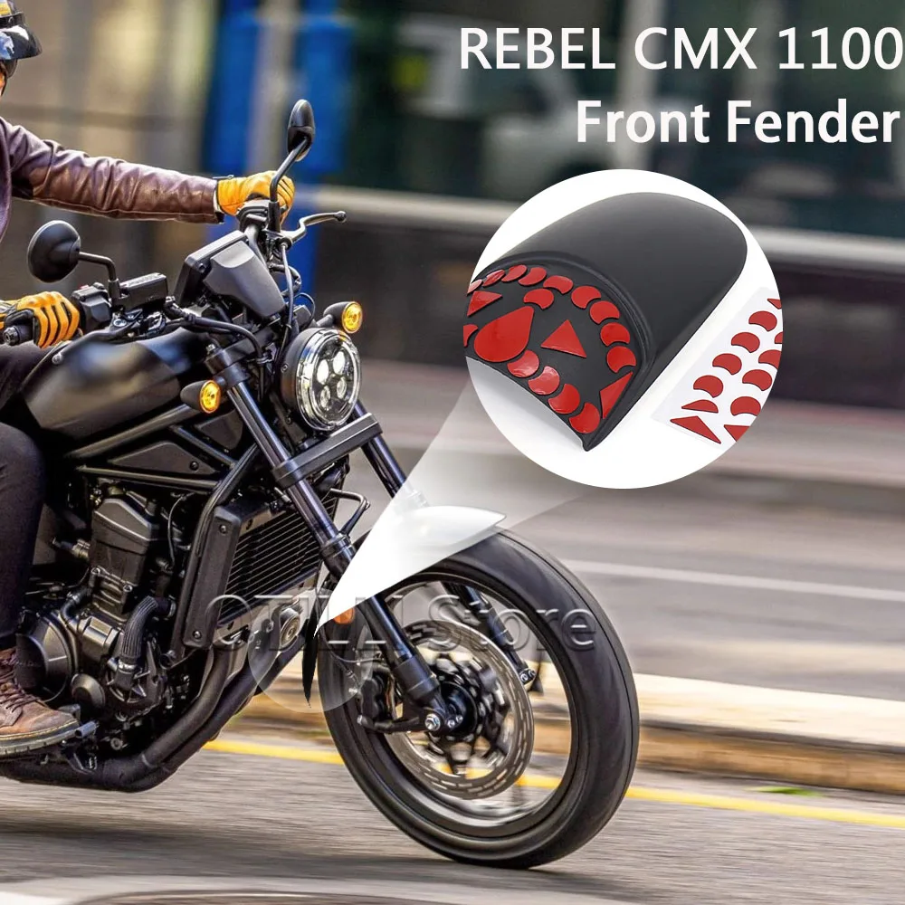 

New Black For HONDA REBEL CMX 1100 CMX1100 2021 2022 Motorcycle Accessories ABS Front Mudguard Fender Rear Extender Extension