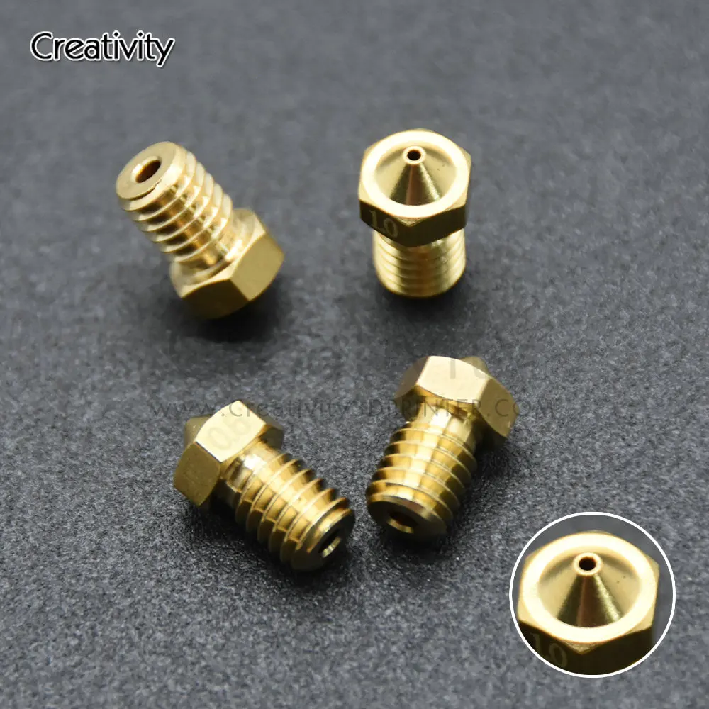 5/10 PCS MK8 Brass Nozzle 1.75MM For CR10 Ender3 3d printer Volcano Brass Nozzle For SW-X1 Genius E3DV6 Nozzle For V6 Hotend kit