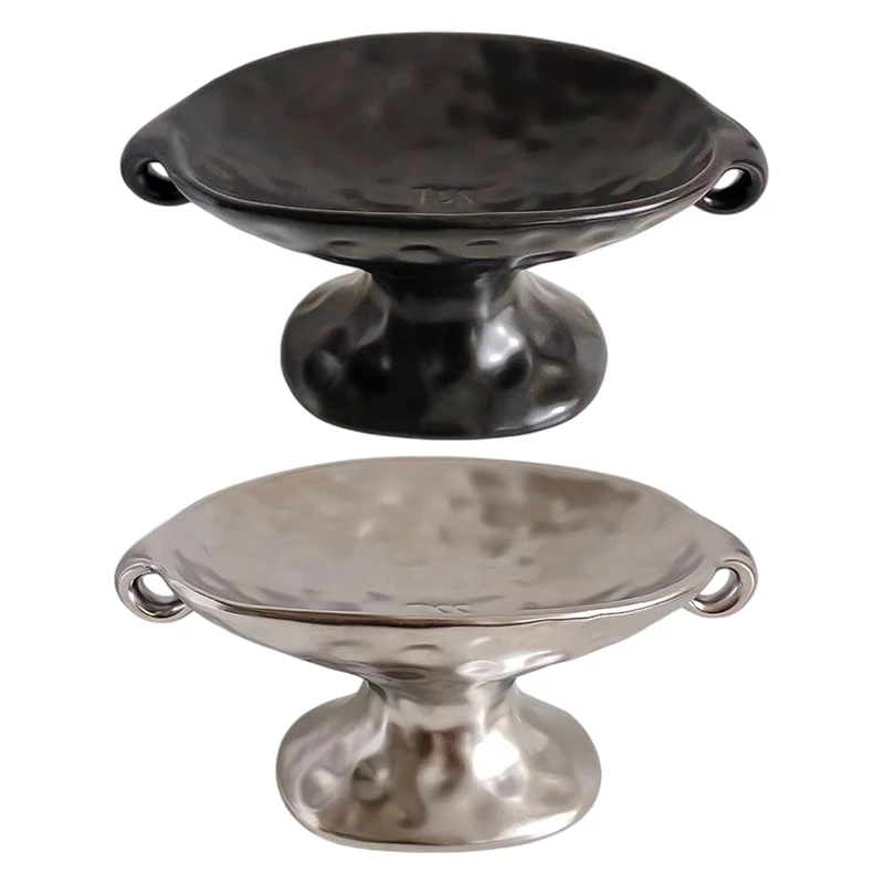Dual Ear Ceramic Storage Tray Aromatherapy Jewelry Holder Soap Box Bathroom Organizer High End Decorative Ornament