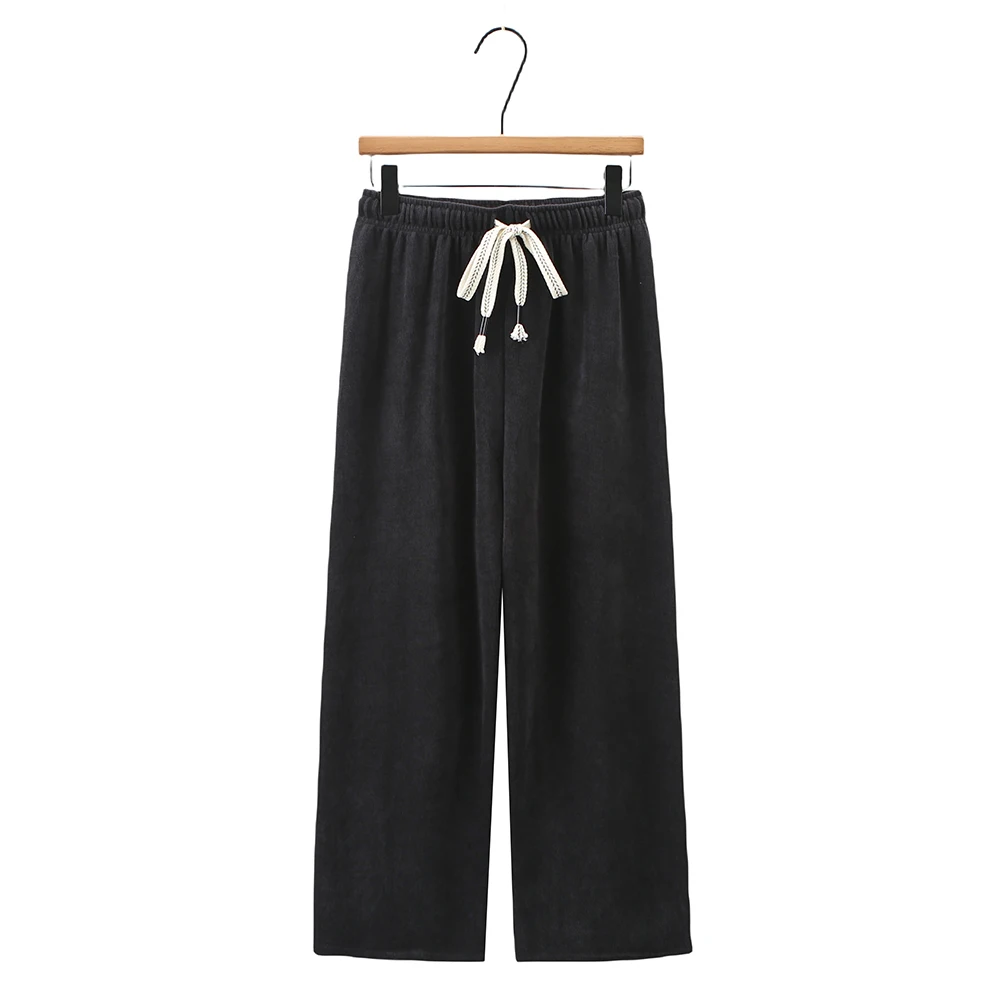 Plus Size 7XL 140kg Autumn Winter Elegant Wide Leg Pants ElastIC Wasit Korean Style Large Size Women Cloting Oversized Trousers