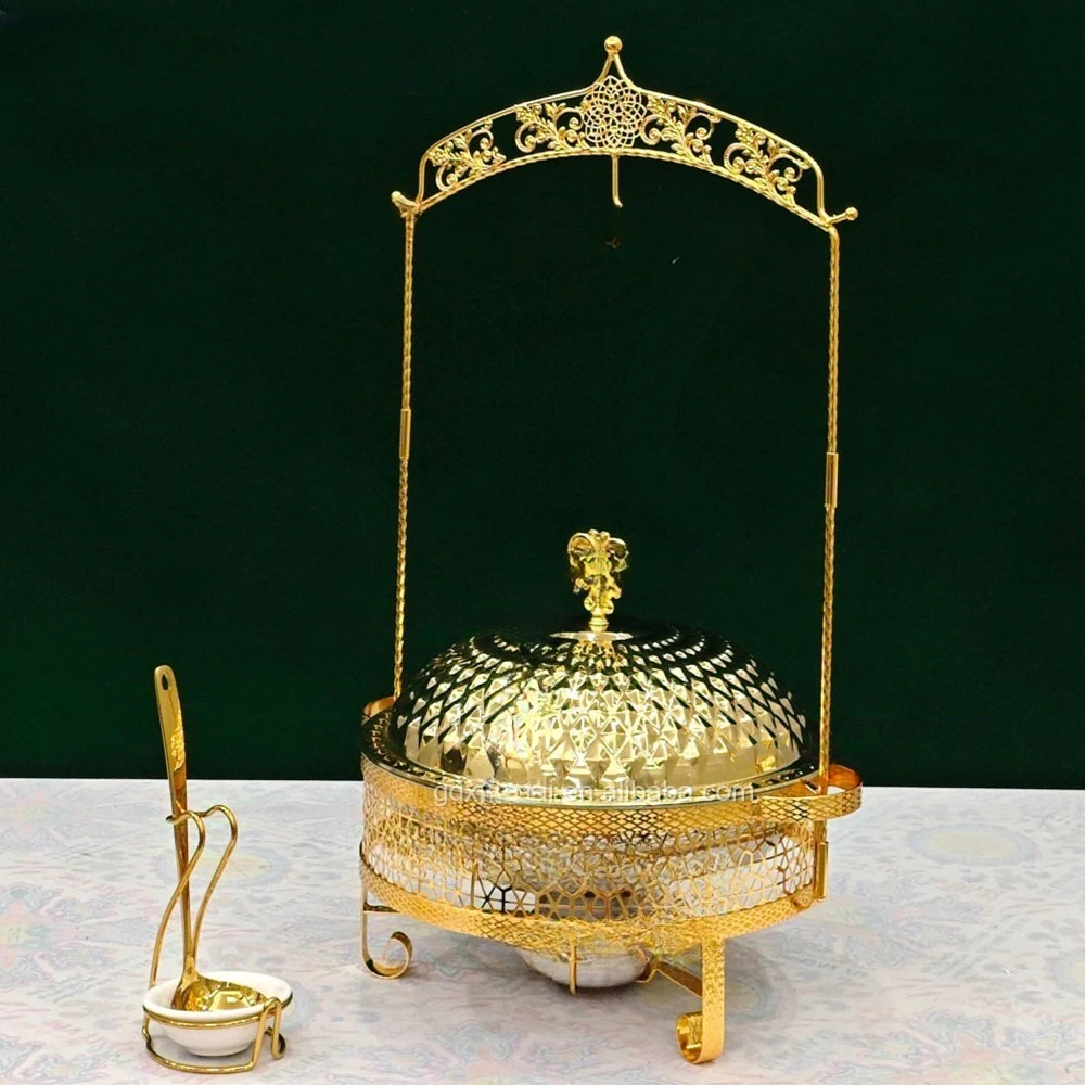 Gold 4.5L 6L 8L Stainless Steel Hot Pot Low Price Wedding Luxury Business Buffet Catering Heater
