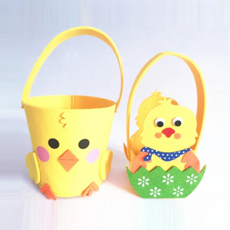 Adorável cesta feltro para a Easters Gifts and Decorações Projetos Artesanato com Handbag School Animal School