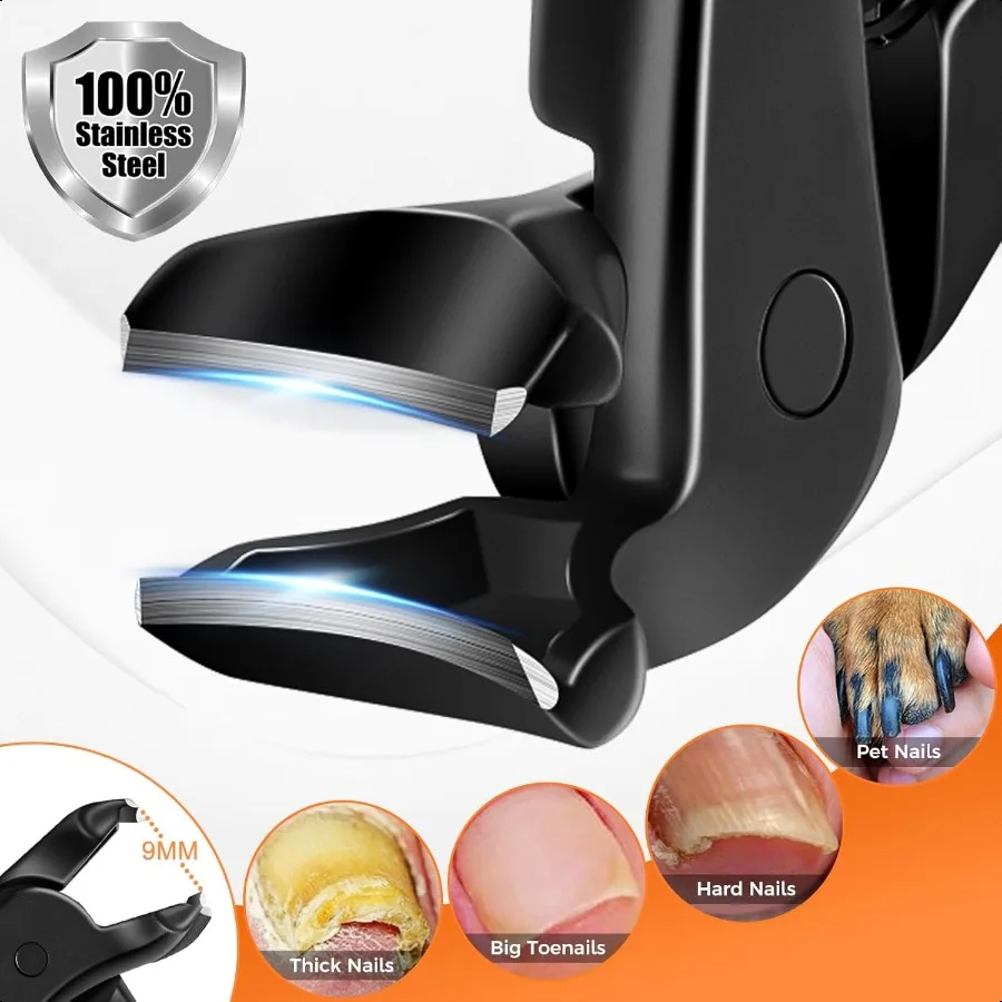 Coupe-ongles pour ongles épais pour personnes âgées, coupe-ongles à tête coudée à Long manche amélioré pour hommes, ongles épais avec Wi