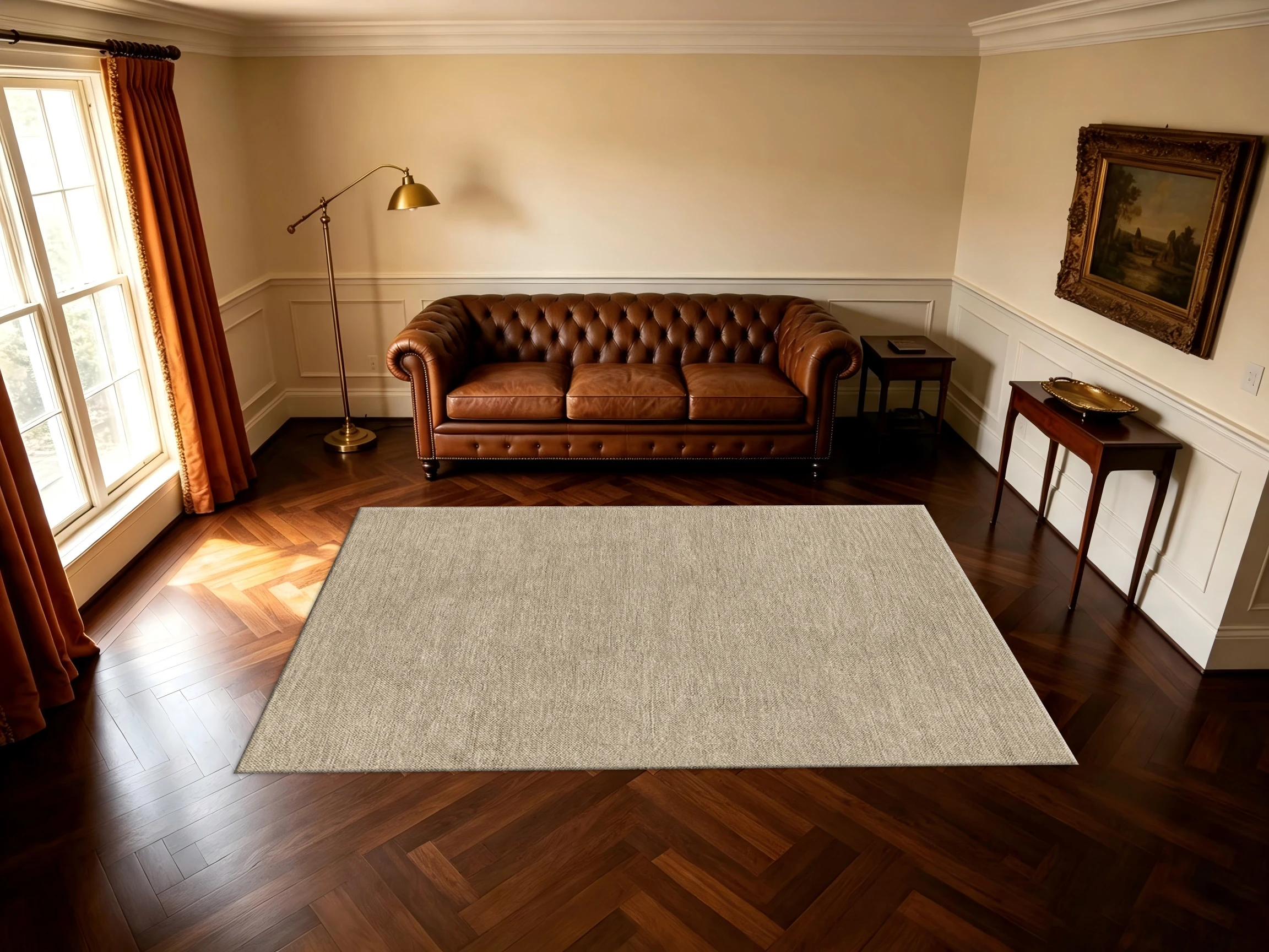 Solid Linen Texture Plain Area Rug Soft Non‑Slip Simple Floor Carpet for Living Room Bedroom Home Decoration