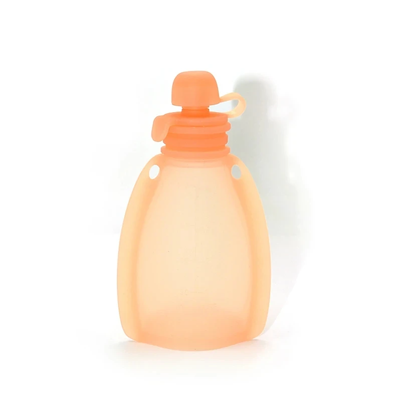 New Baby Food Pouches Reusable Silicone Yummy Bag Food Grade BPA Free Puree Juice Breastmilk Storage Bottle Portable