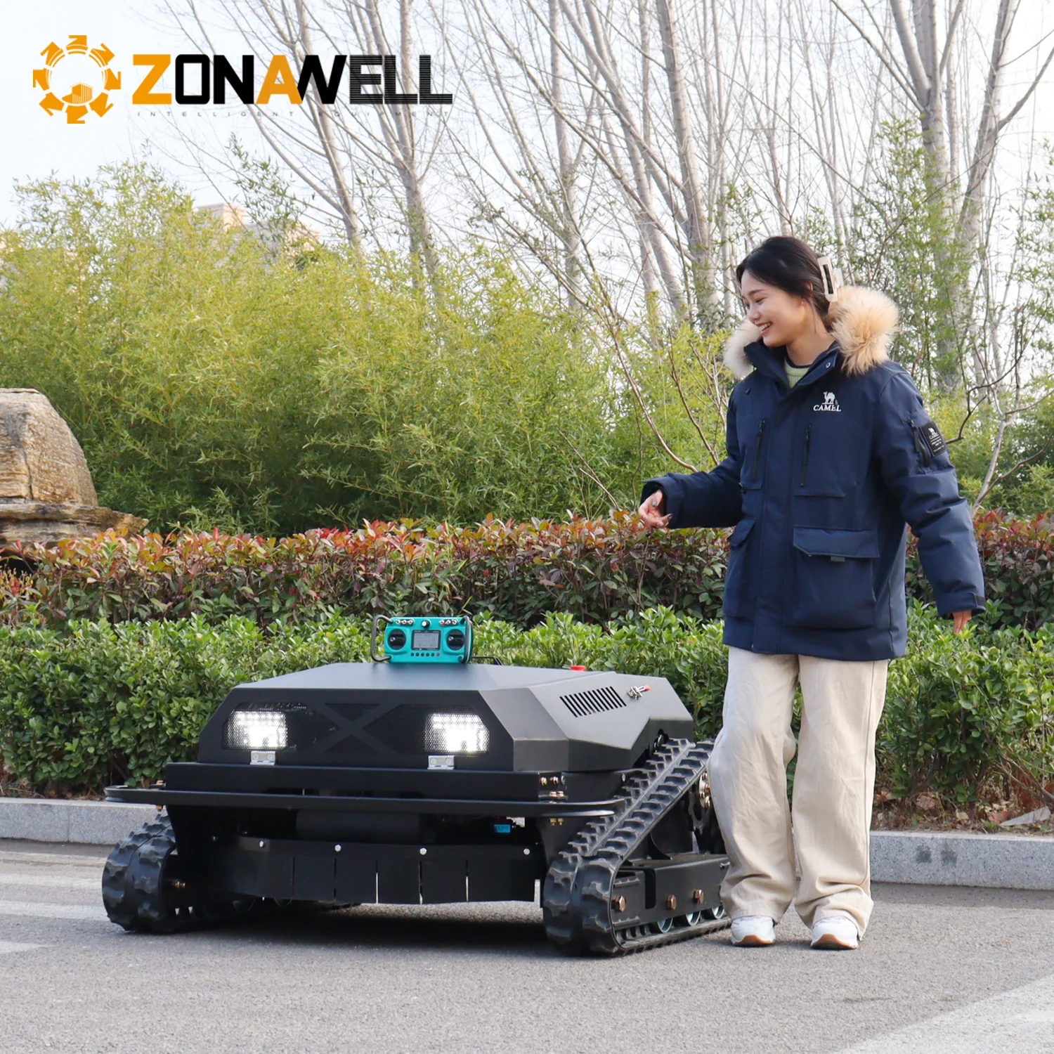 

ZNW-800X New Intelligent Remote Lawn Mower, World's First Powerful Dual-Cylinder Engine Robotic All Terrain Agricultural Grass