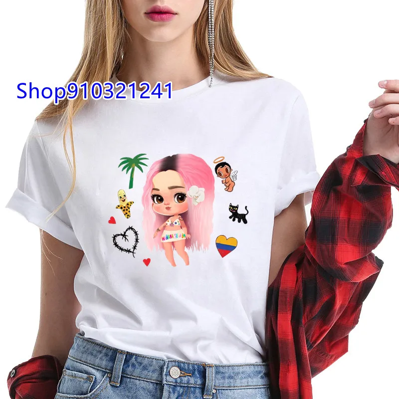 Karol G Tshirt KawaII Graphic BONITO Letter T-shirt for Women Fashion Casual Short Sleeve Tops Woman Harajuku Female T-shirts