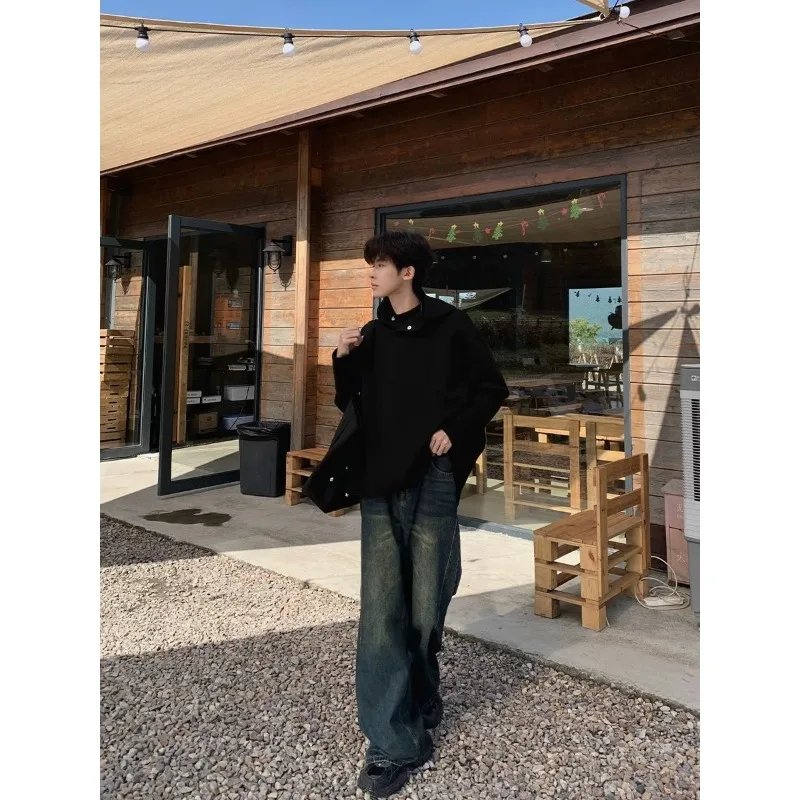 

Джинсы мужские осенне-зимние в американском стиле High Street в стиле ретро, потертые свободные прямые прямые универсальные широкие брюки