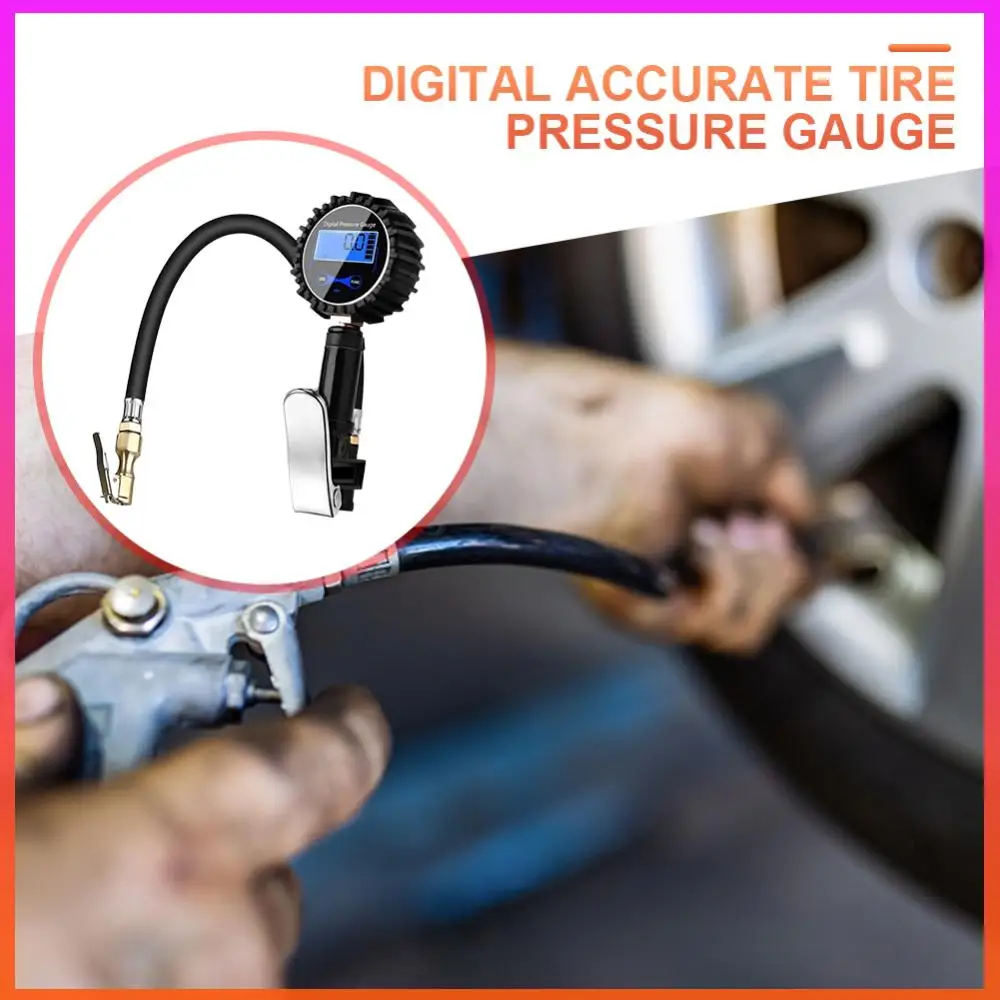 ضاغط الهواء الرقمي عالي الدقة منفاخ ضغط الإطارات الرقمي مقياس ضغط الإطارات من سبائك الألومنيوم لدراجة شاحنة SUV