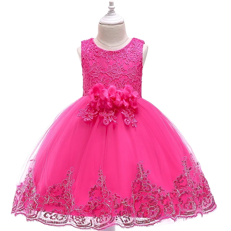 2-12Y Girl Summer Lace Princess Dress Children Floral Gown Dresses For Girls Clothing Kids Birthday Party Tutu Custome Vestidos