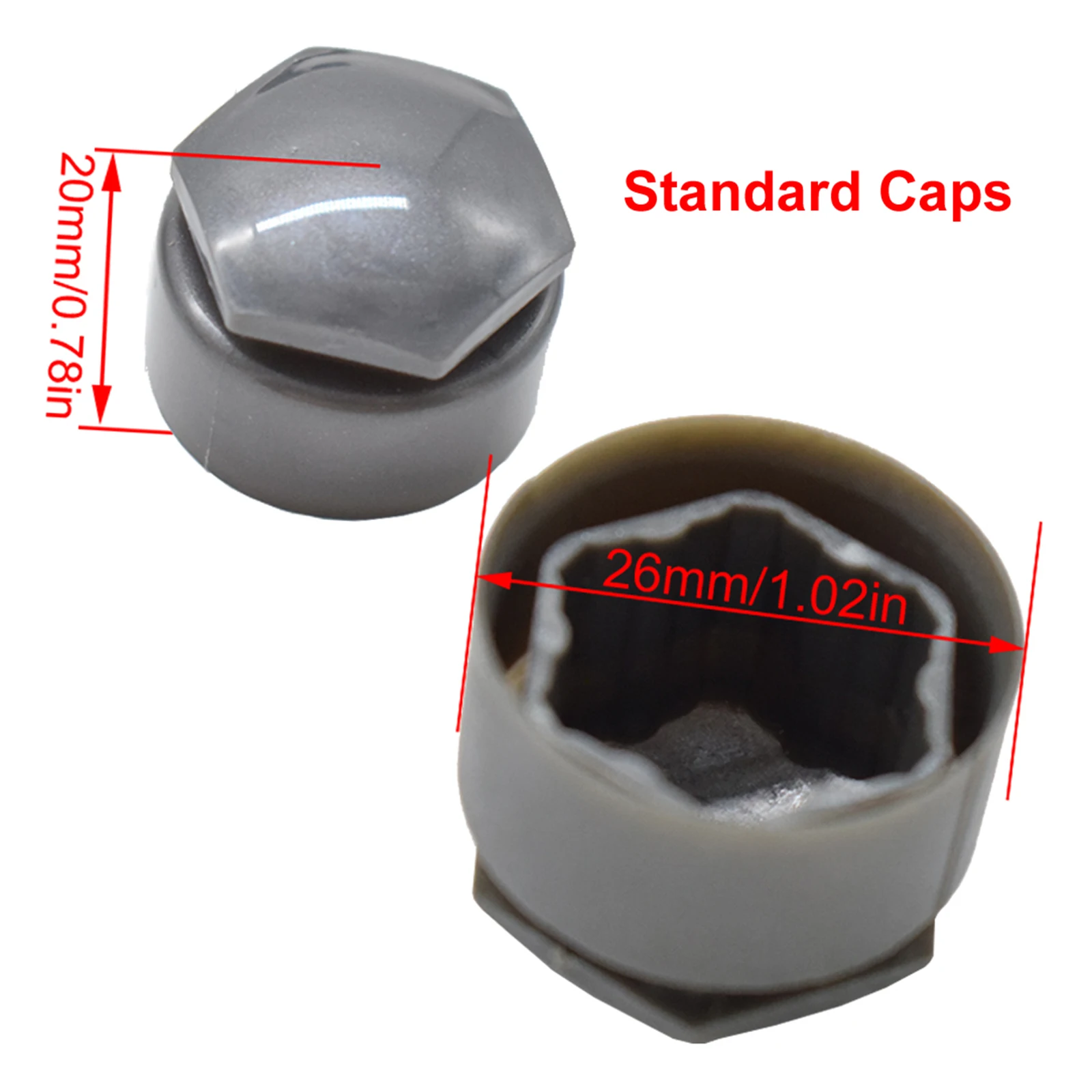자동차 휠 너트 캡 액세서리, 자동차 타이어 허브 나사, 녹 방지 보호, 차량 볼트 스터드 커버, 회색, 아우디 A4, A6, Q3, Q5 용, 24x