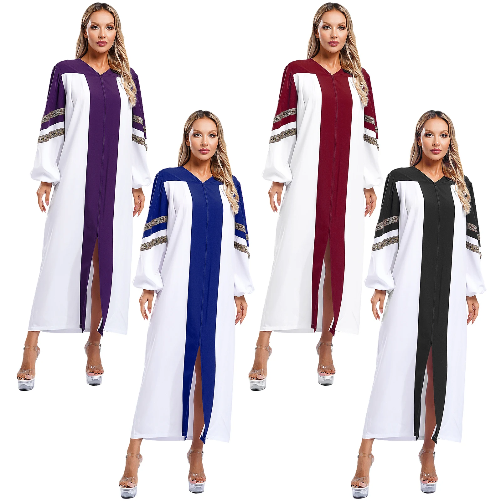 Womens Church Clergy Dress Choir Robe Minister Loose Fit Maxi Dress Priest Preacher Liturgical Dresses Dance Performance Costume