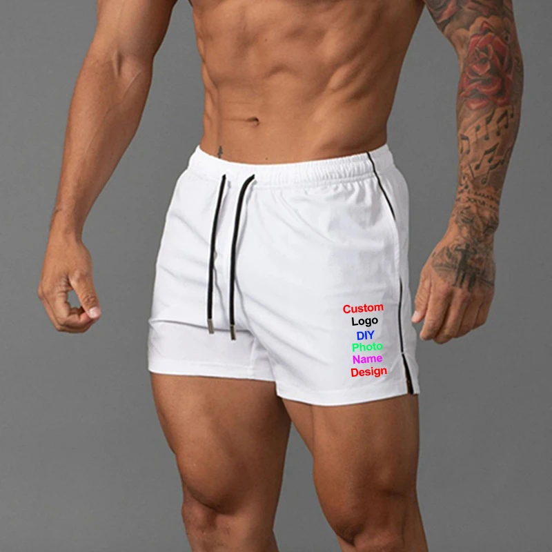 Customized DIY Brand Logo Summer Mens Boardshorts Breathable Casual Shorts Comfortable Quick-drying Fitness Bodybuilding Shorts