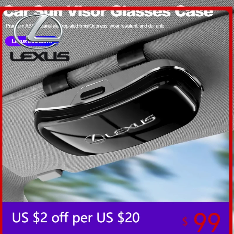 

Interior Mouldings Car Emblem Sun Visor Glasses Case Sunglasses Storage Gift Box For Lexus RX300 IS200 IS250 ES350 Ct200h UX250h