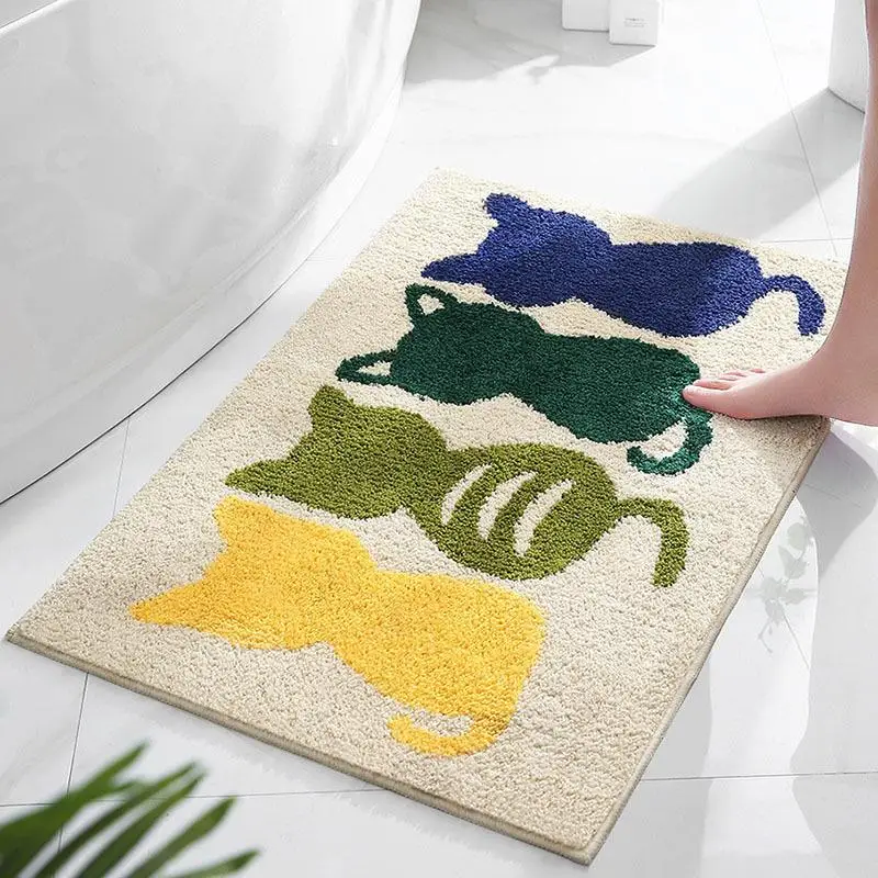 

Nordic Style Anti-Slip Mat Bathroom Floor Carpet Bedroom Door Mat Water Absorbent Entrance Hall Mat Home Decor Rug
