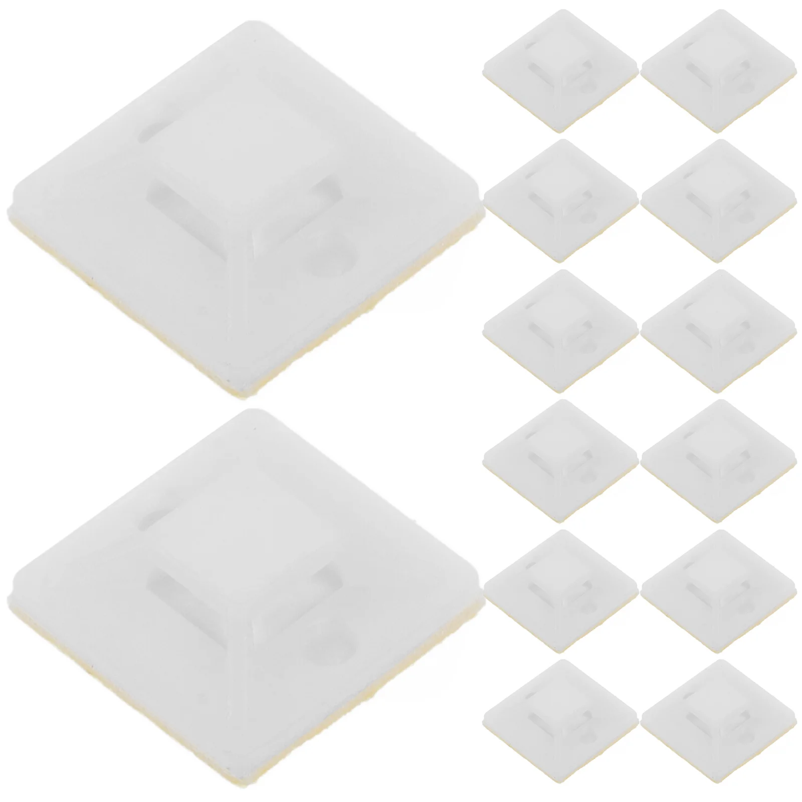 500 Stück selbstklebende Kabelbinder-Montage mit Kabelmanagement, klebrige Kabelbinder-Montagequadrate, Drahtklemmen, Organizer zum Aufkleben auf Kabelhalter