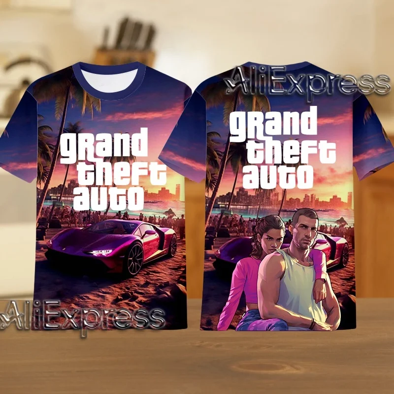 

GTA 6 T-shirt Game 3D Printing Street Clothing Men And Women's Leisure Fashion T-shirt Breathable And Comfortable Top Clothing