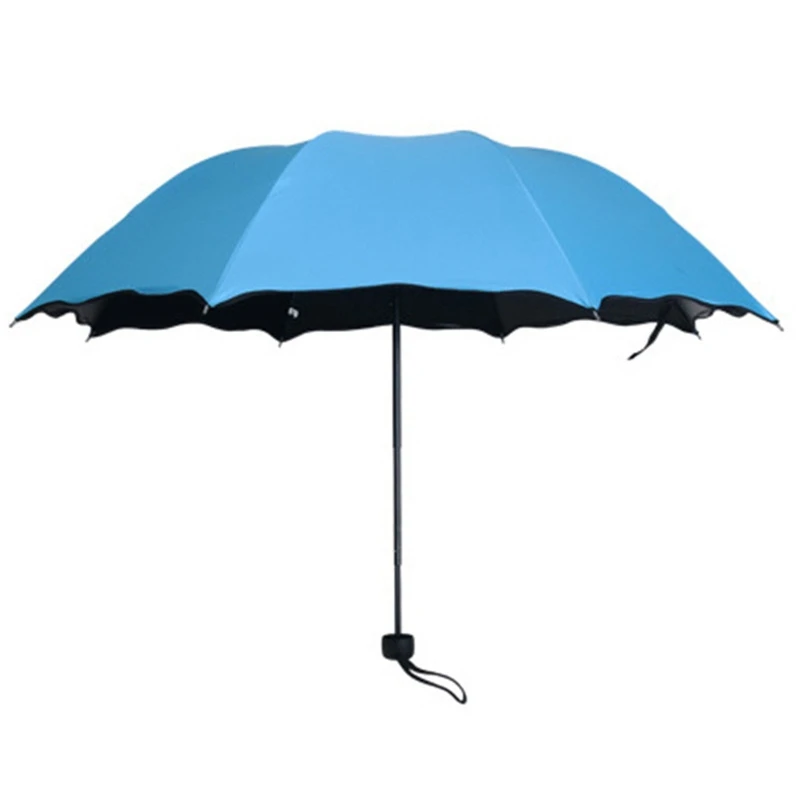 Portable Folding Umbrella Three Fold Hand Operate Windproof Anti-uv Rainproof for Women and Rainy Day Outdoor Dropship