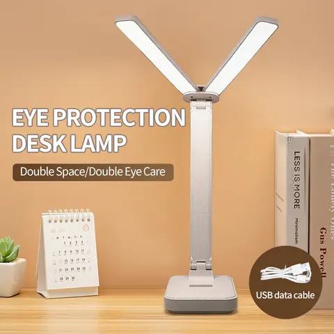LED 책상 램프 3 단계 디밍이 가능한 터치 테이블 램프 USB 충전식 눈 보호 접이식 독서 야간 조명 침대 옆 책상
