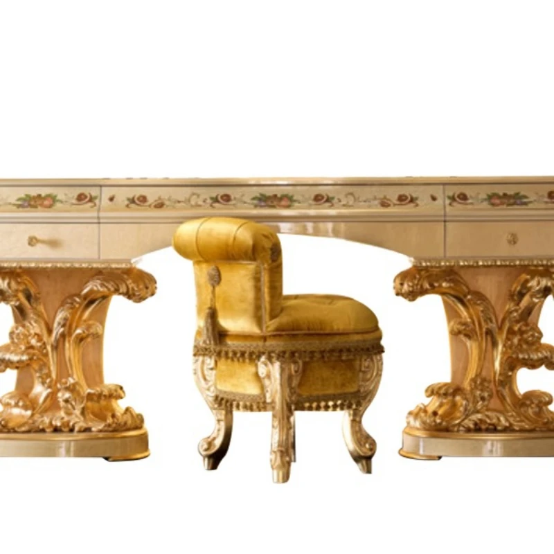 

Dresser European luxury carved dressing table villa bedroom dressing table mirror combination dressing stool