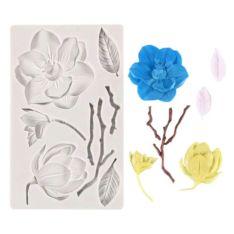 Moldes de flores para Fondant, moldes de silicona de calidad alimentaria para decoración de pasteles, fácil de liberar y limpiar, molde para magdalenas de boda