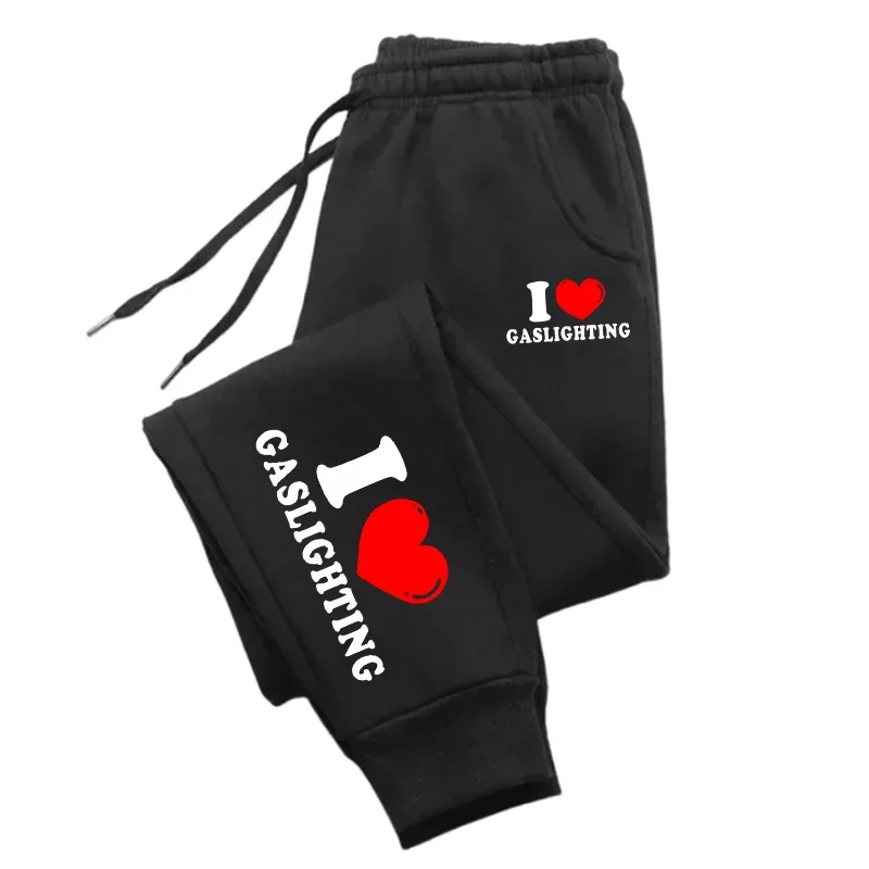 I Love Gaslighting Printing Casual veelzijdige damesbroek Trendy hiphopbroek met zakken met trekkoord Comfortabele joggingbroek Dames