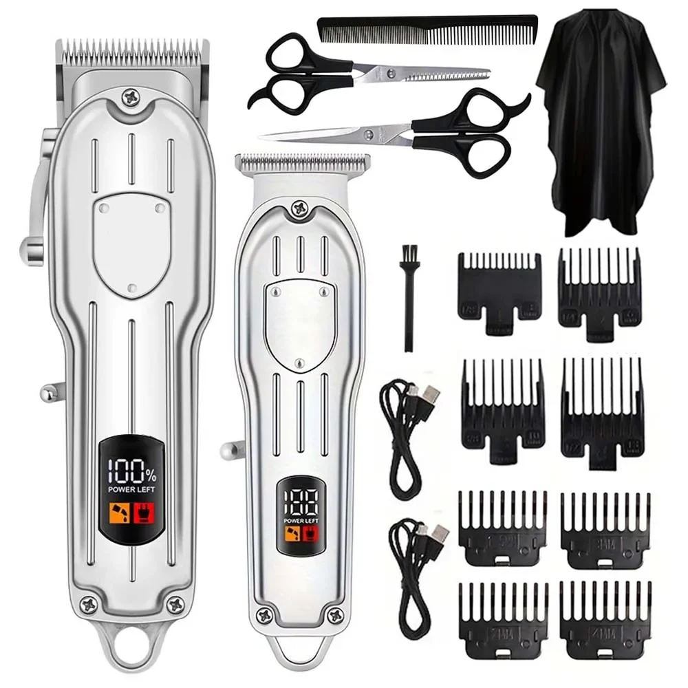 Elektrische Haarschneidemaschine und Rasierer für Männer, USB-Aufladbar, Barttrimmer, Professionelles Friseur-Set