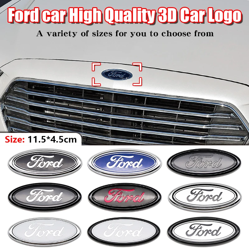 

ABS Car Front Grille Rear Trunk Logo Emblem Stickers For Ford Focus Mondeo Edge Ecosport Ranger Fiesta Fusion Kuga Accessories