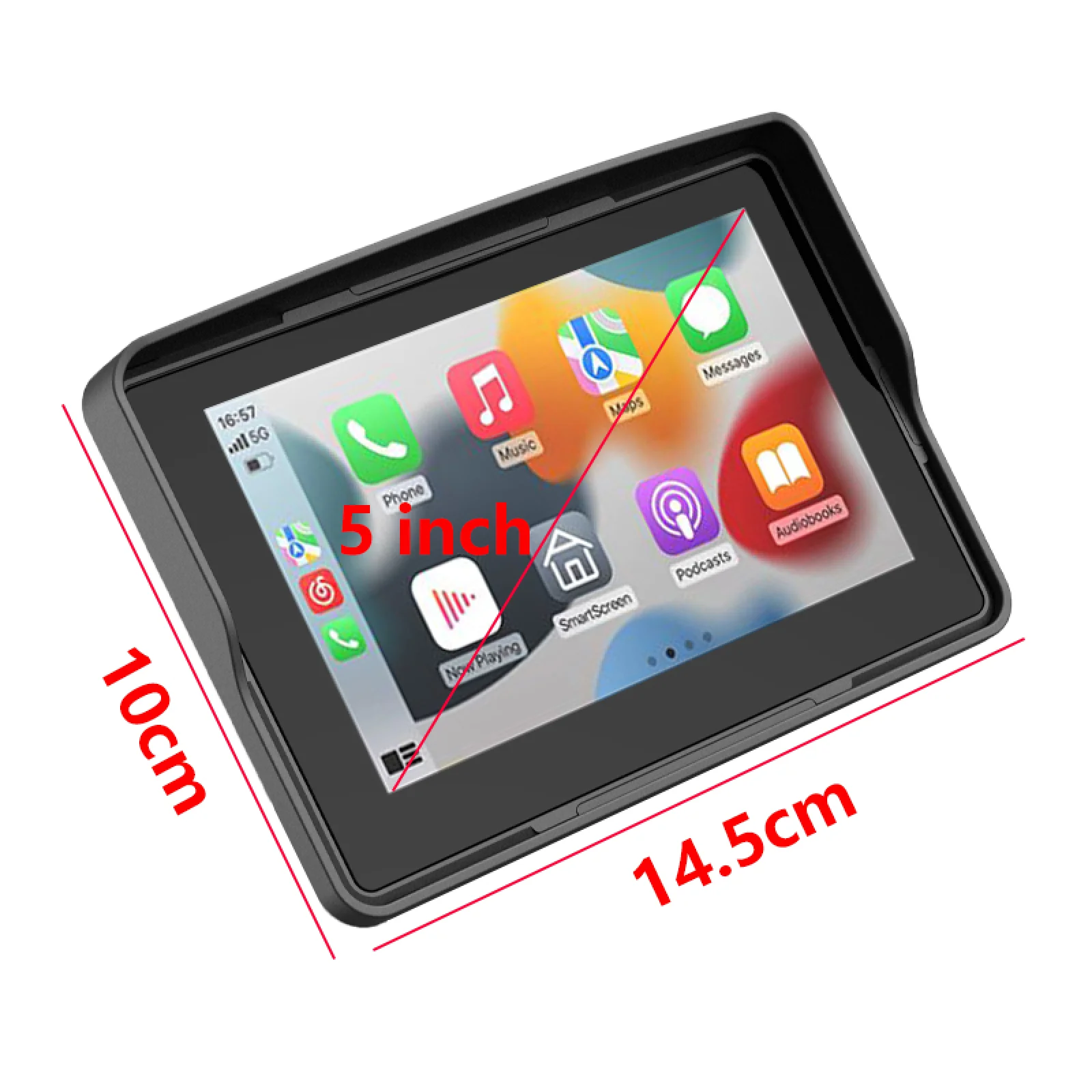 5 Inch Motorcycle Wireless CarPlay Android Auto Outdoor 1000nit IP68 Waterproof IPS Screen Motorbike GPS Navigation Recorder