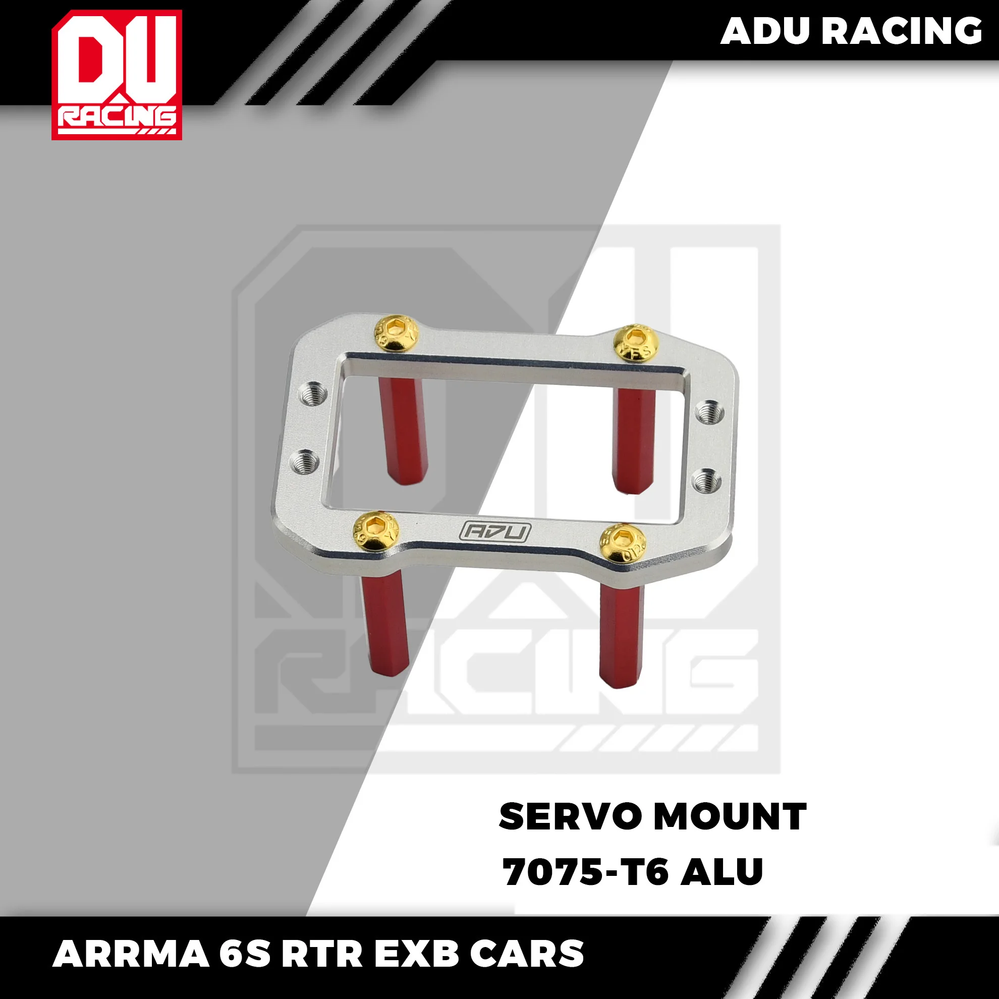 ADU Racing  SERVO MOUNT  CNC 7075 T6 ALUMINUM FOR ARRMA 6S 1/8 AND 1/7