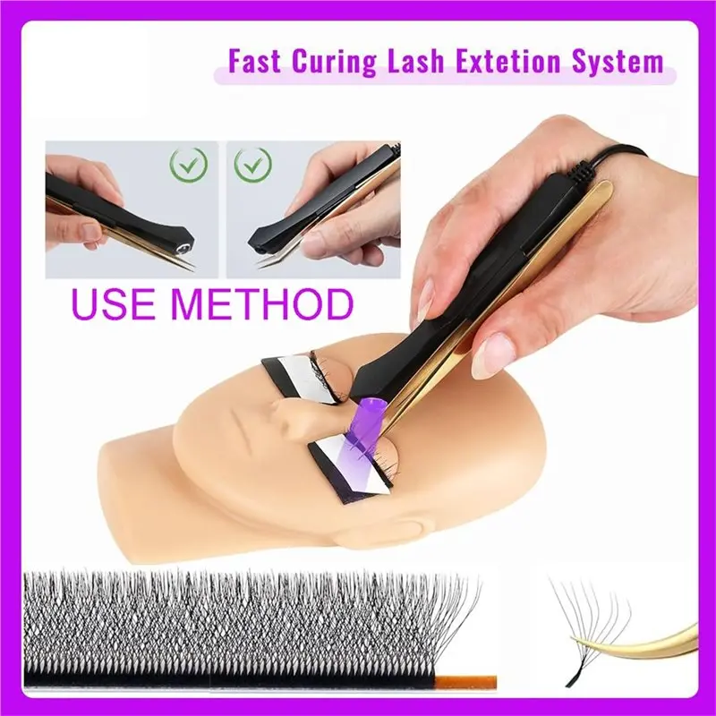 AB41-Uv Lash Light For Eyelash Extensions Glue Curing Lamp With Foot Pedal Portable Wrist Uv Led Light EU Plug