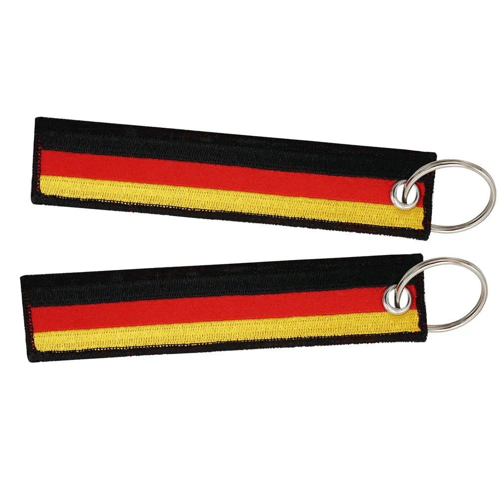 The Germany Flag Embroidery Keychain with Keyring