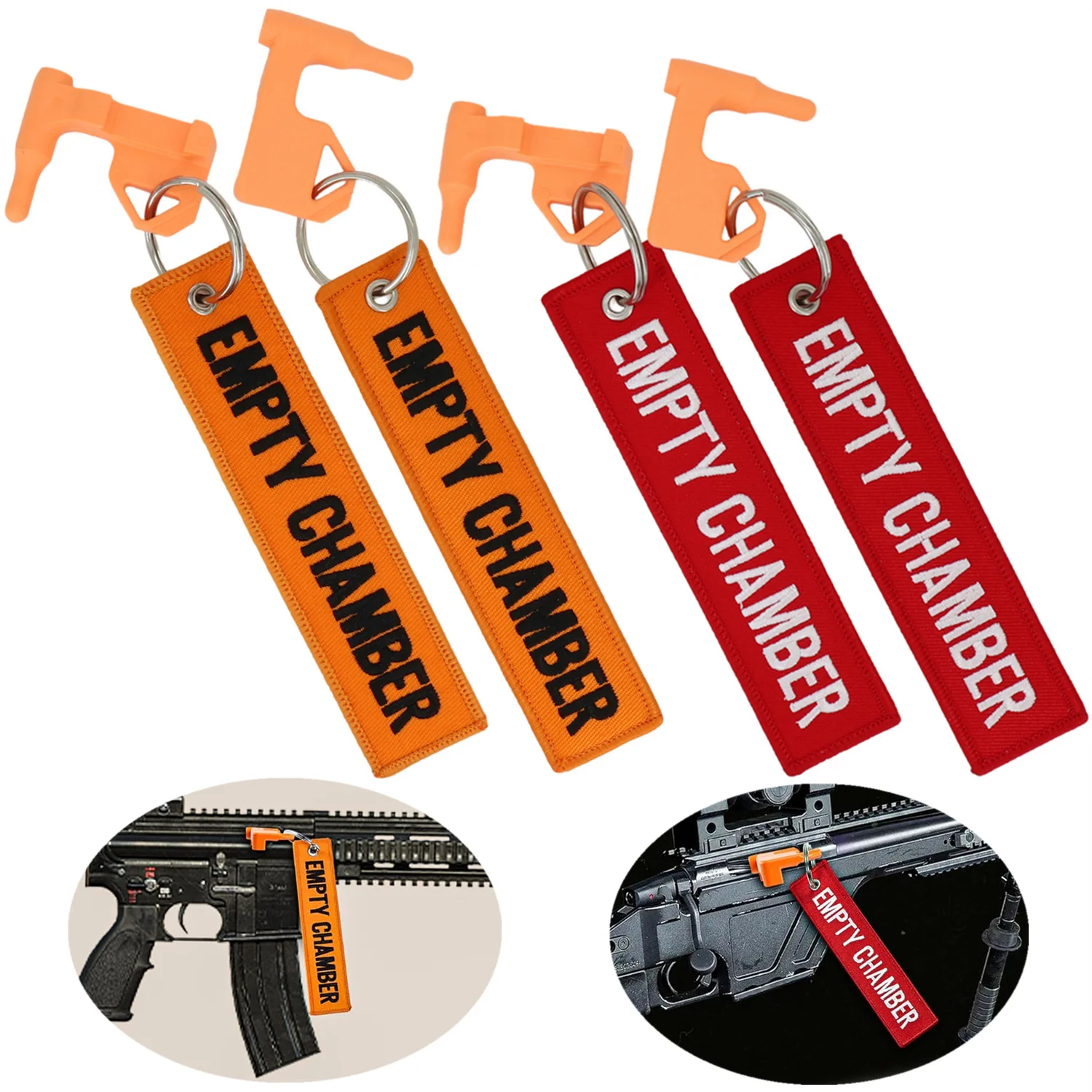 

2 комплекта флага безопасности камеры подходит для охоты, универсальная совместимость, встроенный инструмент с плоской головкой, красная вышивка, пустые бирки камеры