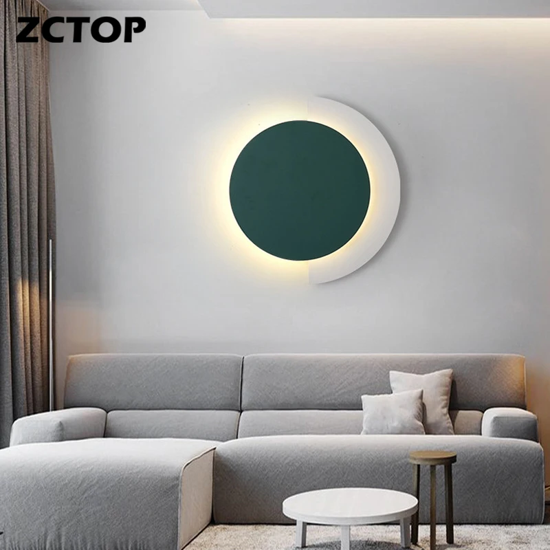 Imagem -03 - Led Wall Sconce Home Round Lâmpada de Parede para Sala Interior Luz de Parede Quarto Lâmpadas de Cabeceira Corredor Iluminação 90120v