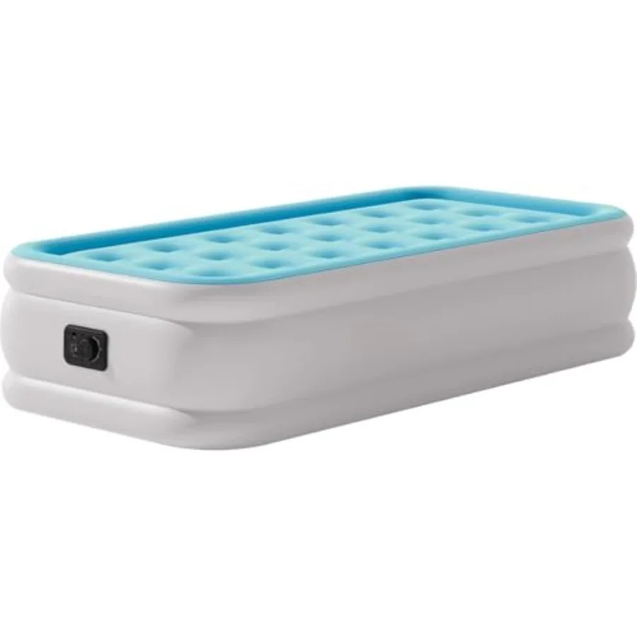 Air Mattress Twin with Built in Pump, 18" Height Foldable Blow up Air Bed, Comfort Self Inflatable Mattress Single Bed for Home