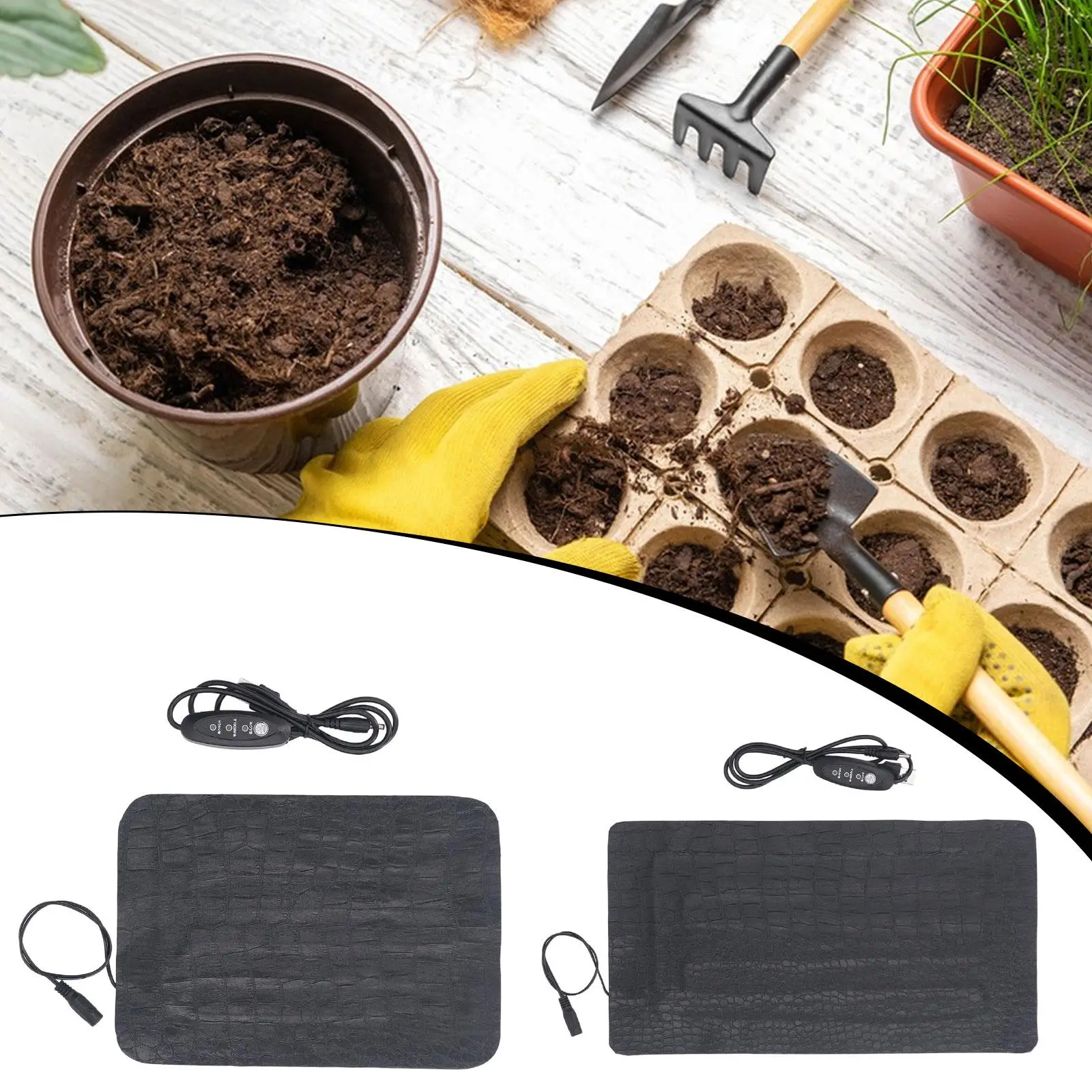 Seedling Heating Mat, Plant Heat Pad, Three Temperature Settings, Hydroponic