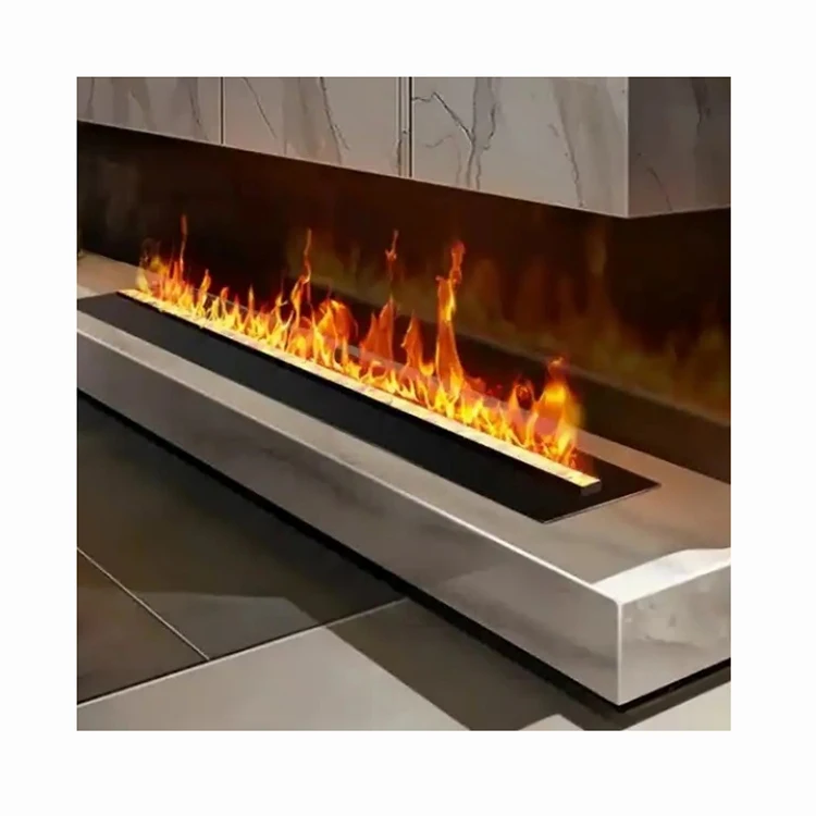 

50'' Led Flame Water Mist Fire Vapor Steam Electric Fireplace With Touchable Flame TV Stand Realistic Flame Effects