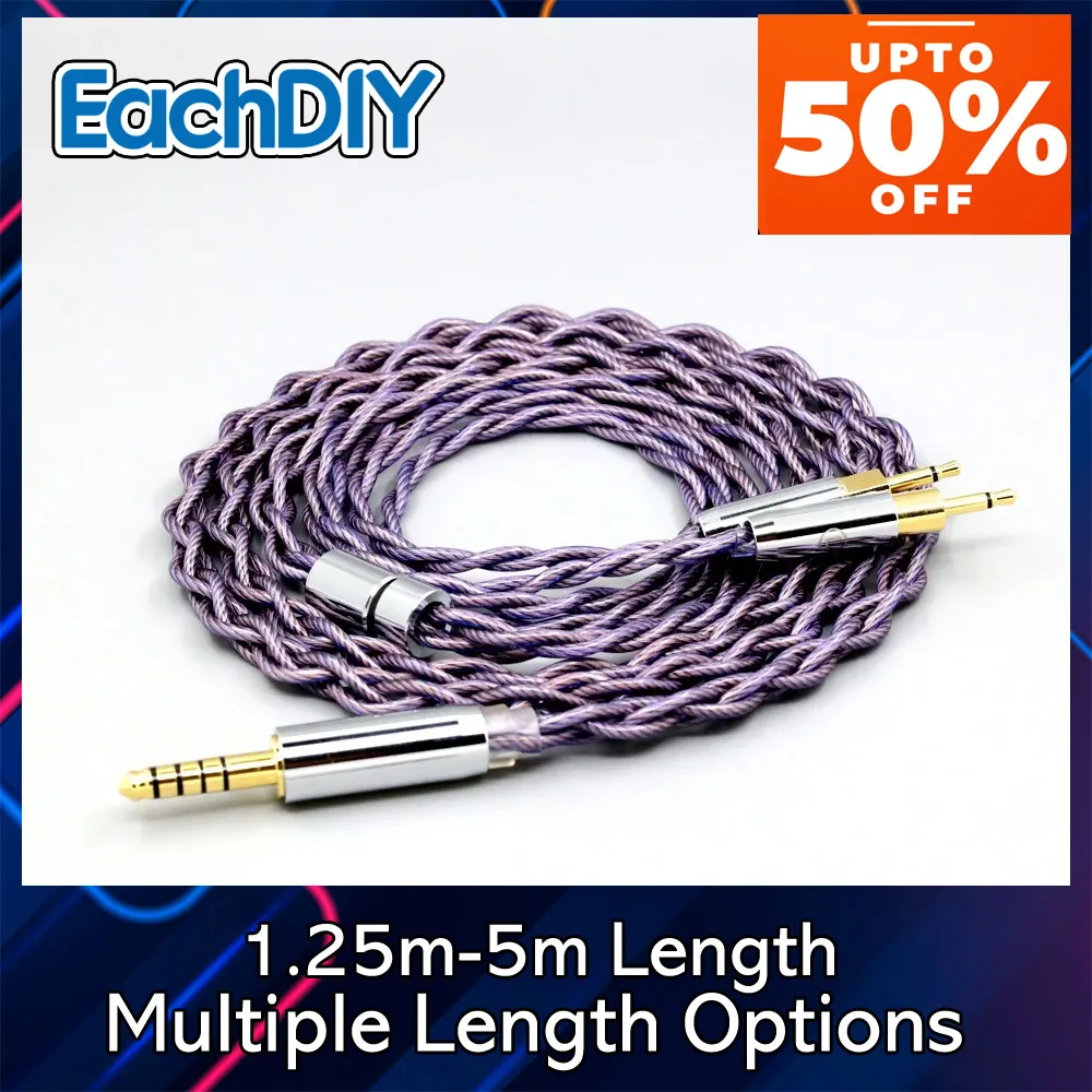 litz 1.8mm 7N 140 cores OCC Headphone Earphone Cable For Sennheiser HD700 2.5mm pin 4 core Type2 7861