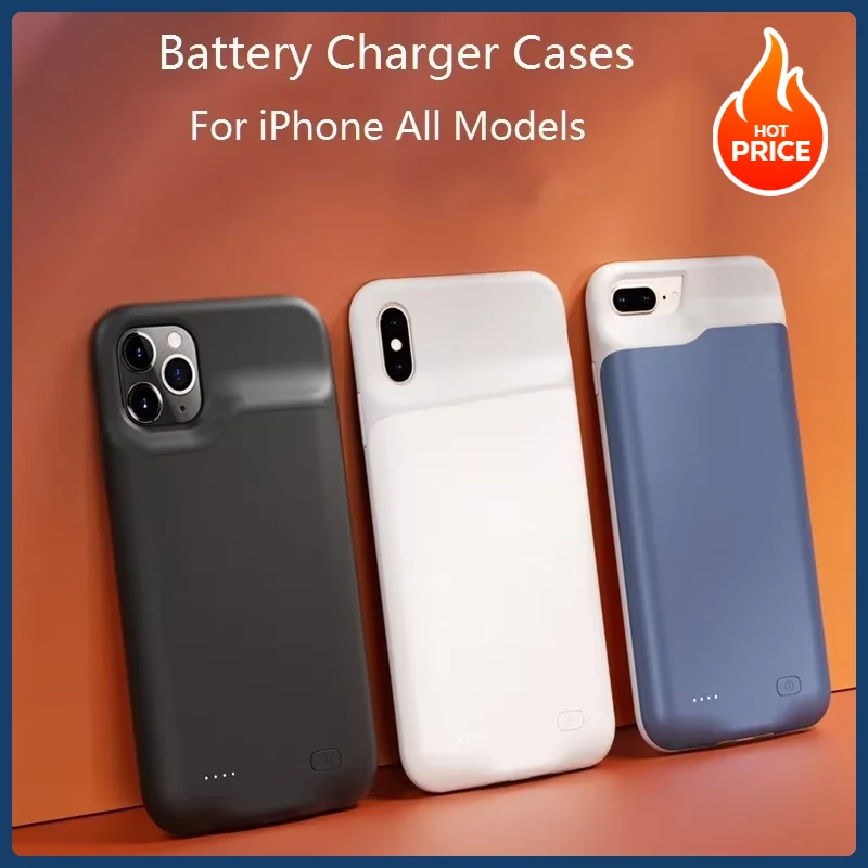 

Battery Charger Cases for IPhone 11 12 Pro Max External Battery Power Bank Charging Case for IPhone X XS Max XR 6 7 8 Plus SE2