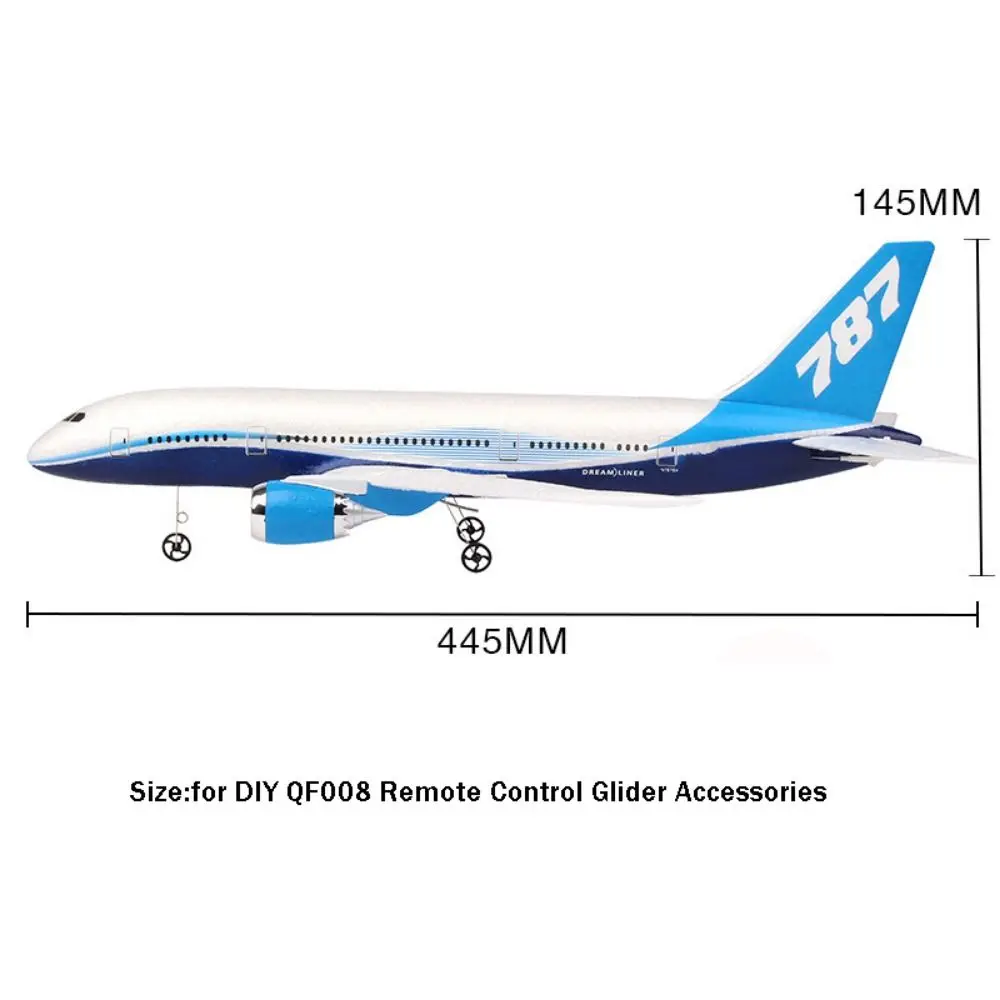 Neue Multistyles QF008 Ferngesteuertes Segelflugzeug Kunststoff Mini DIY Fabrikteile Montage 787 Flugzeug Starrflügel