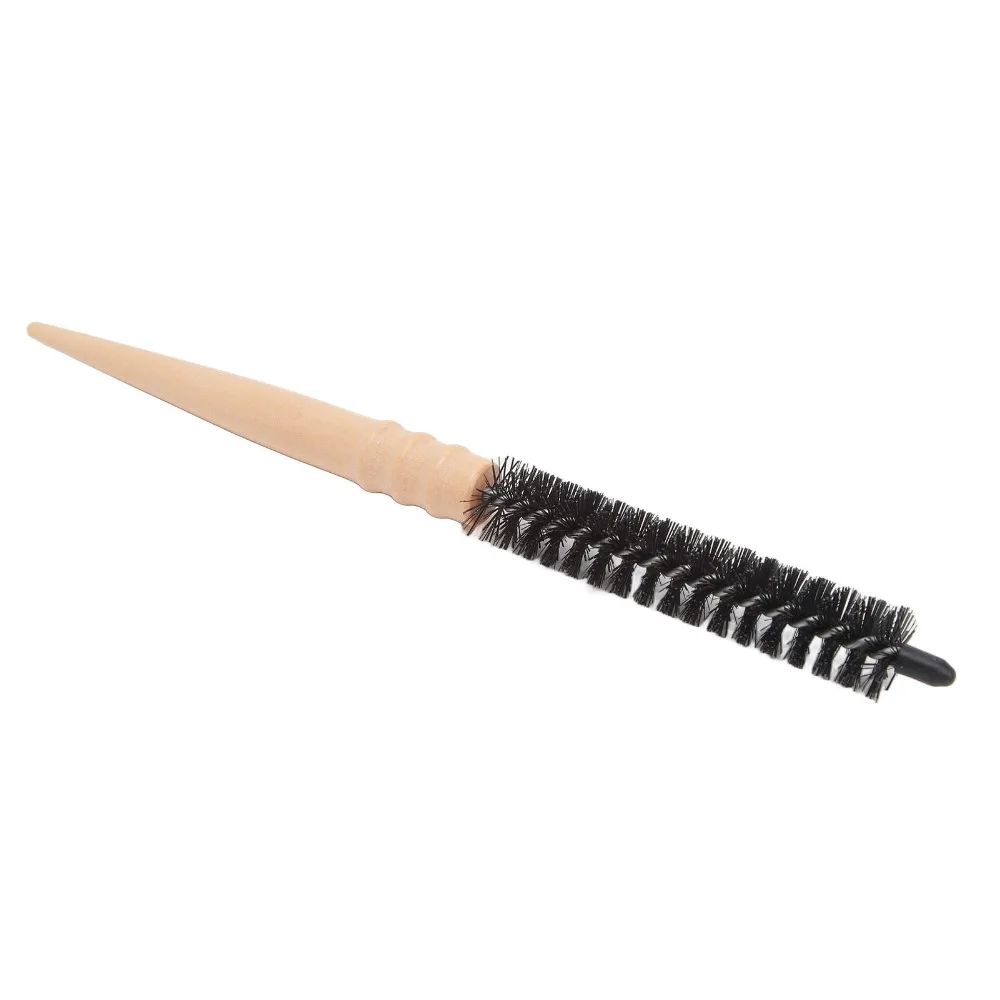 Hair Styling Detangling Round Hair Brush Wooden Handle Professional Hairdressing Comb Compact Curling Roller Hairbrush Salon Use
