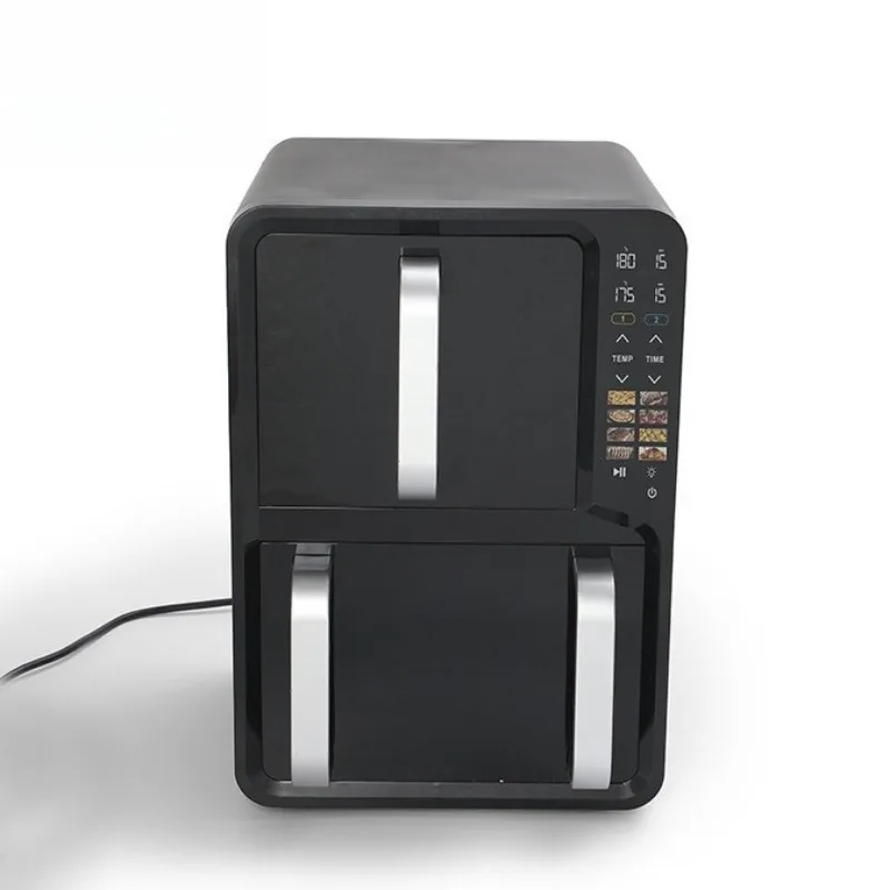 2026 Home-use 12L large-capacity double-layer top-bottom kitchen air fryer with visual display electric fryer